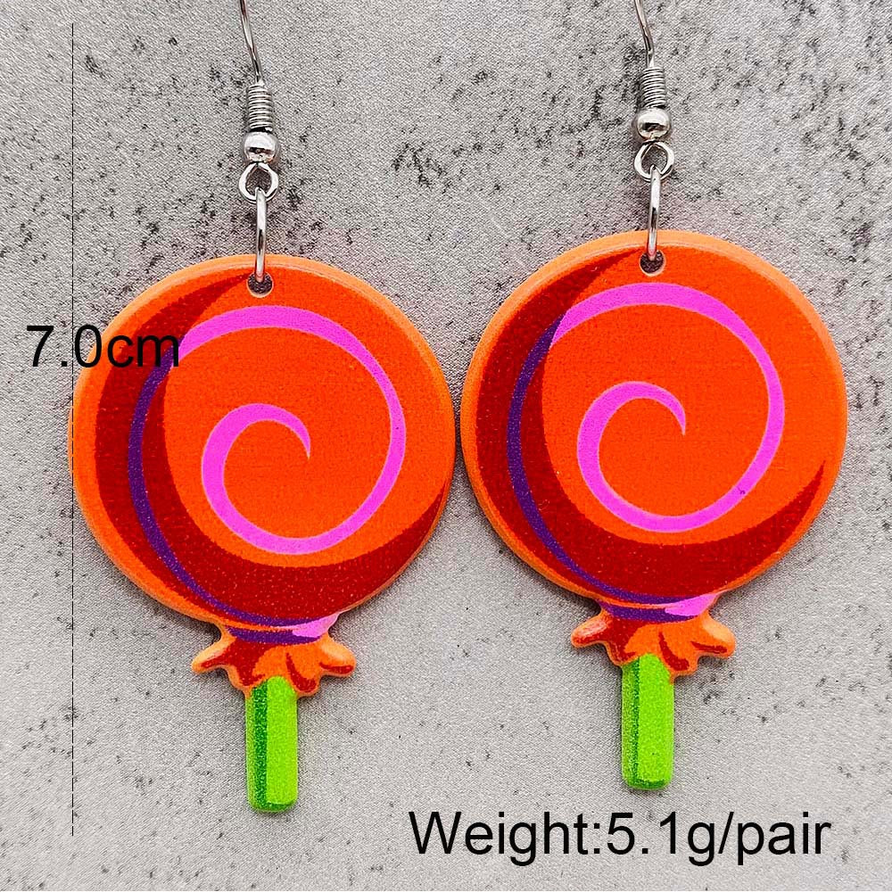 Wholesale  Christmas Acrylic Earrings Snowman Crutch Snowflake Candy Christmas Earrings