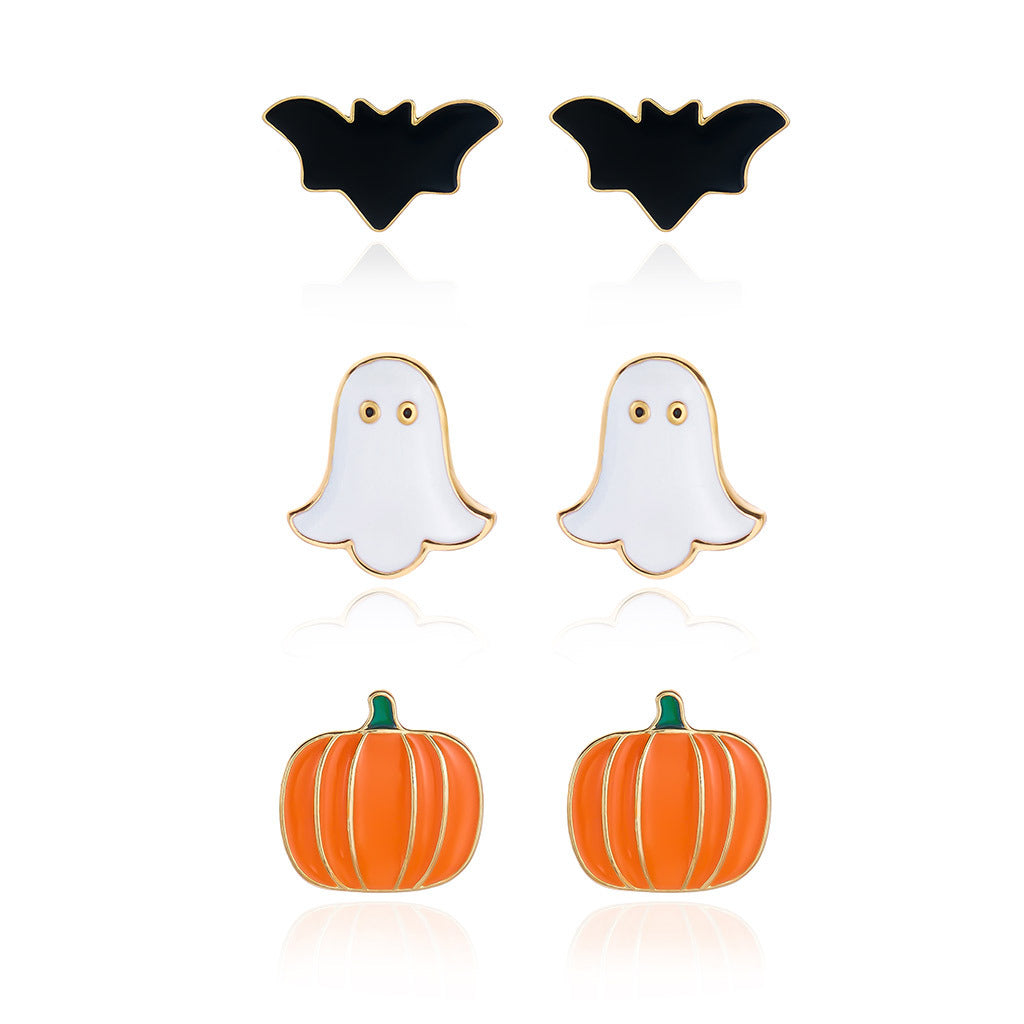 Wholesale Trendy  Pumpkin Ghost Necklace for Women,  Dark Gothic Bat Party Fashion Accessory