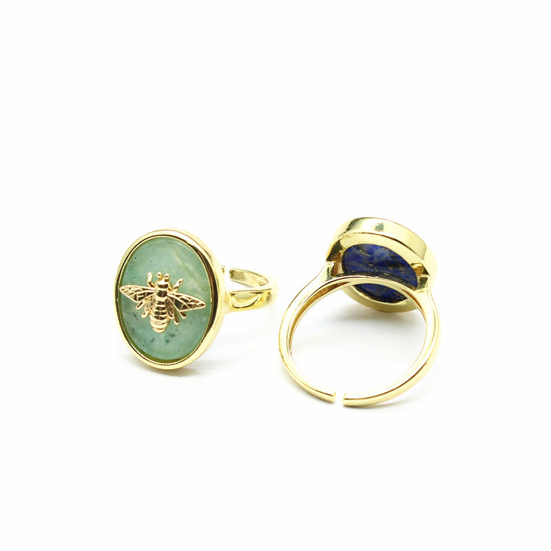 Wholesale gold-plated small bee glitter ring