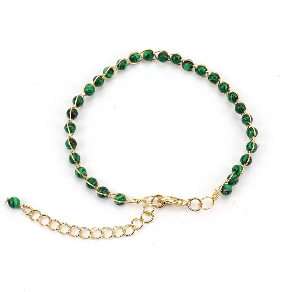 Wholesale Handmade Gold Wrapped Red Agate Crystal Bracelet Fashion Jewelry Accessory for Women Gift
