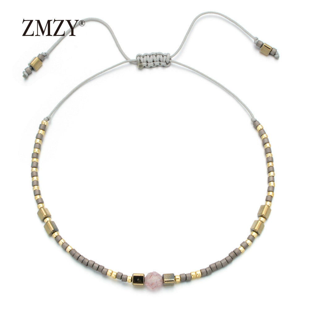 Wholesale Glass Bead Boho Bracelet,  Women' s Adjustable Sliding Beaded Jewelry,  Handmade Fashion Accessory