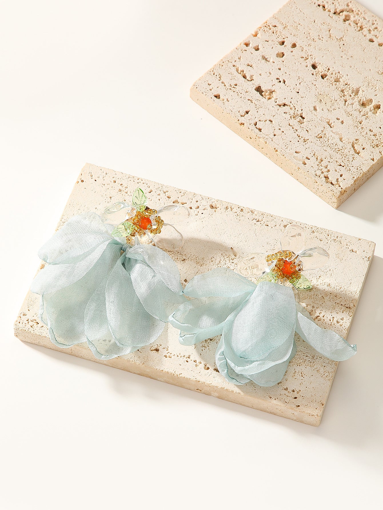 Wholesale Yellow flower fabric earrings