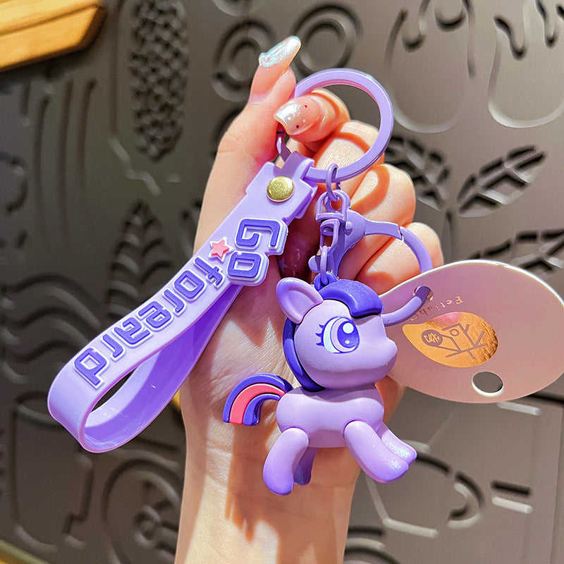 Wholesale Cartoon Pony PVC Soft Keychain ACCVIP-KC-HangLi002