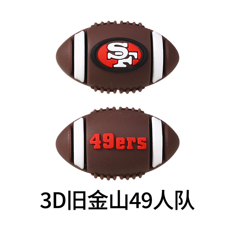 Wholesale 20pcs 3D rugby team  Focal Beads DIY Bead Accessories