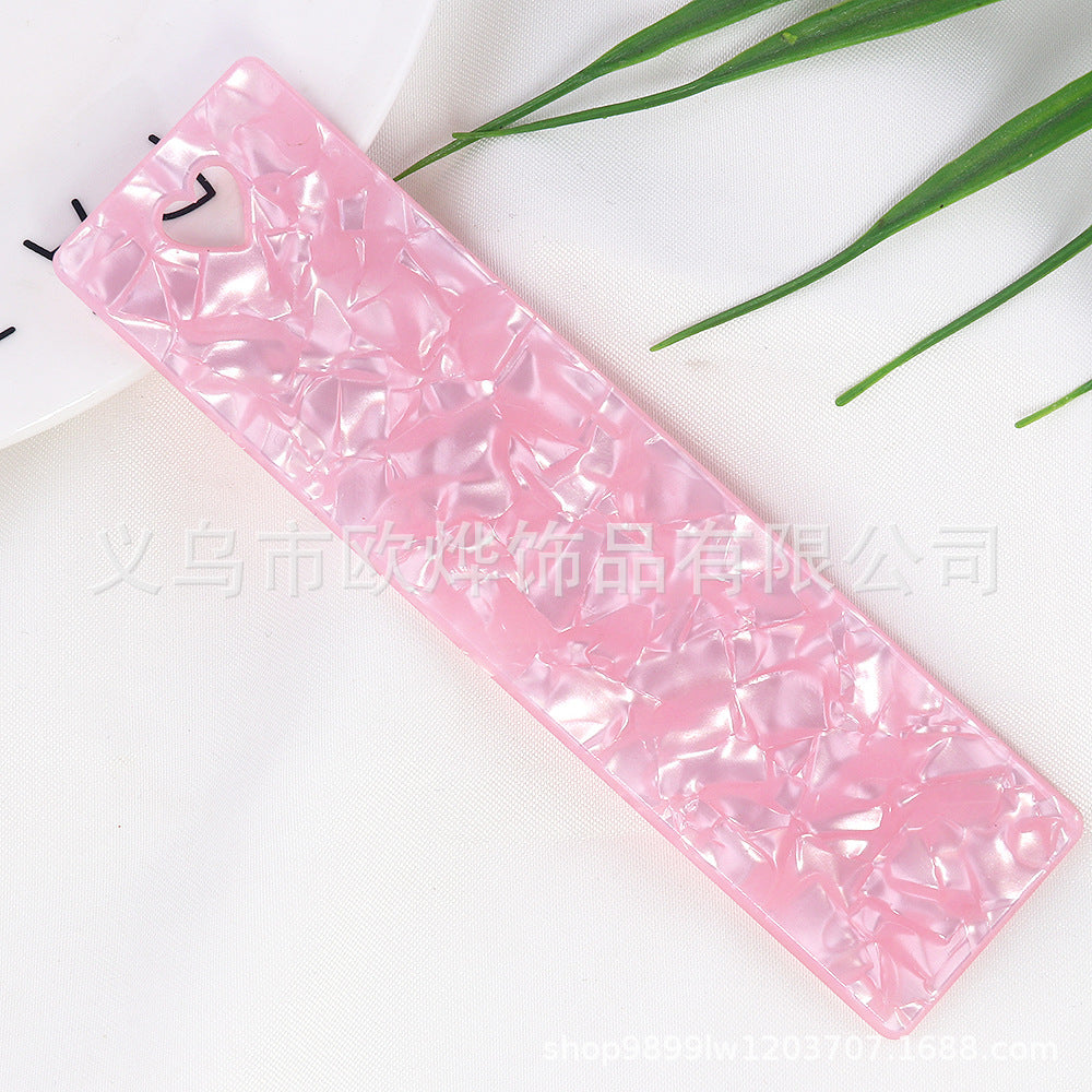 Wholesale 10PCS DIY Textured Acrylic Heart-shaped Bookmark with Keyhole Design