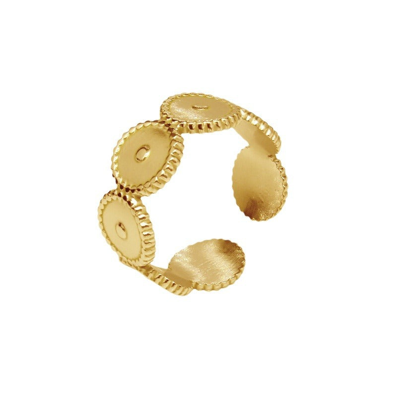 Wholesale  Fashion Titanium Steel Ring  Hip-hop Popular 18K Gold-plated Adjustable Ring