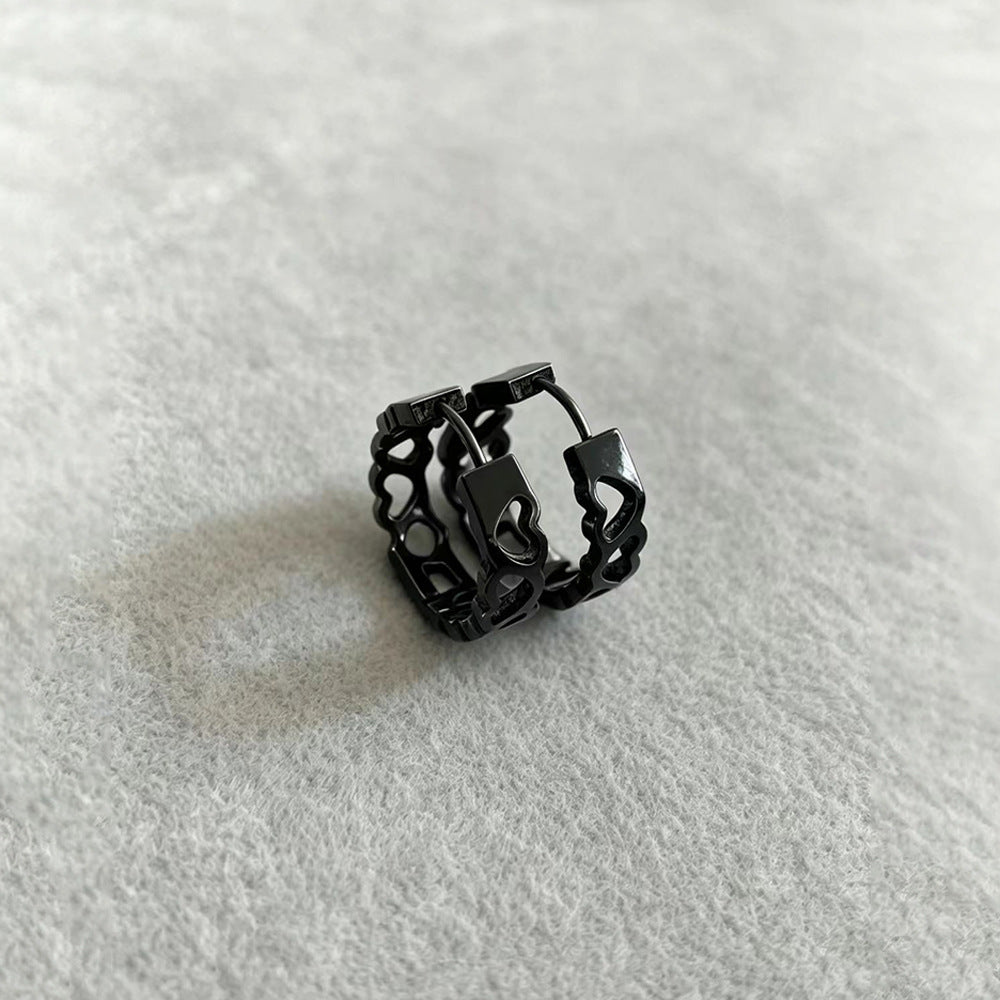 Wholesale Stainless Steel Geometric Open Ear Cuff - Hollow Design Earring Fashion Accessory for Party Boutique Resale