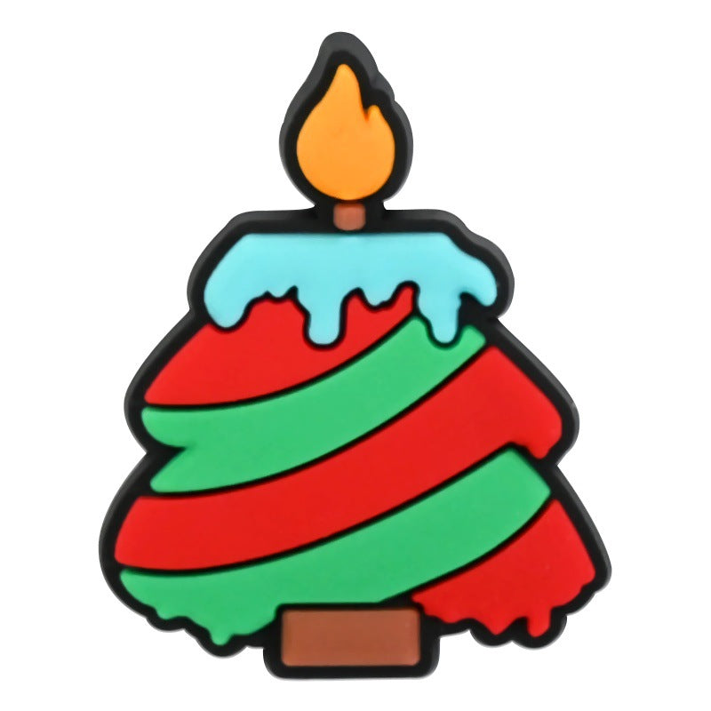 Wholesale   Random 100pcs Christmas  PVC Soft Rubber Shoe Buckle Decoration