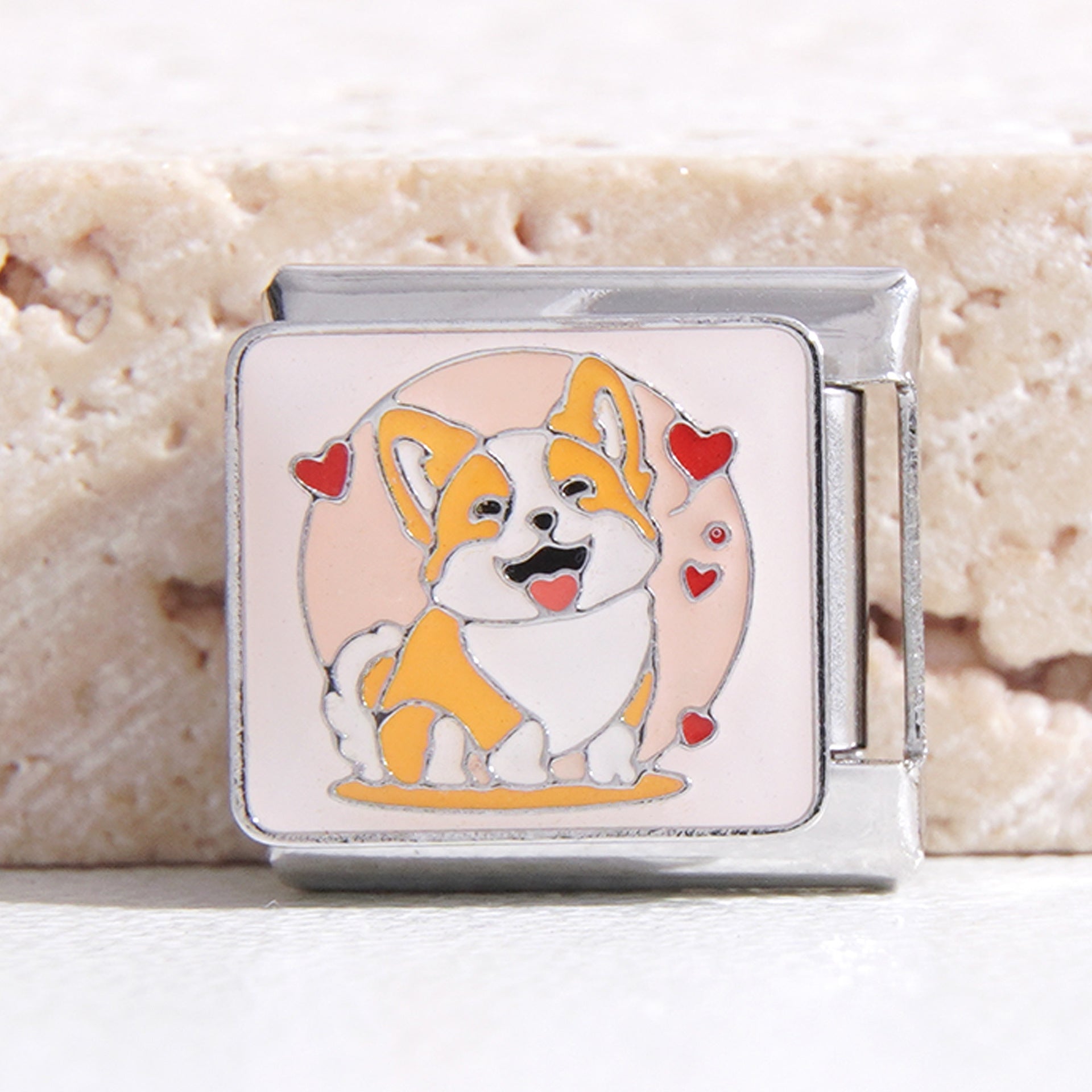 Wholesale Italian Charm Bracelet 9mm DIY Splicing Removable Cartoon Cat Stainless Steel Composable Bracelet