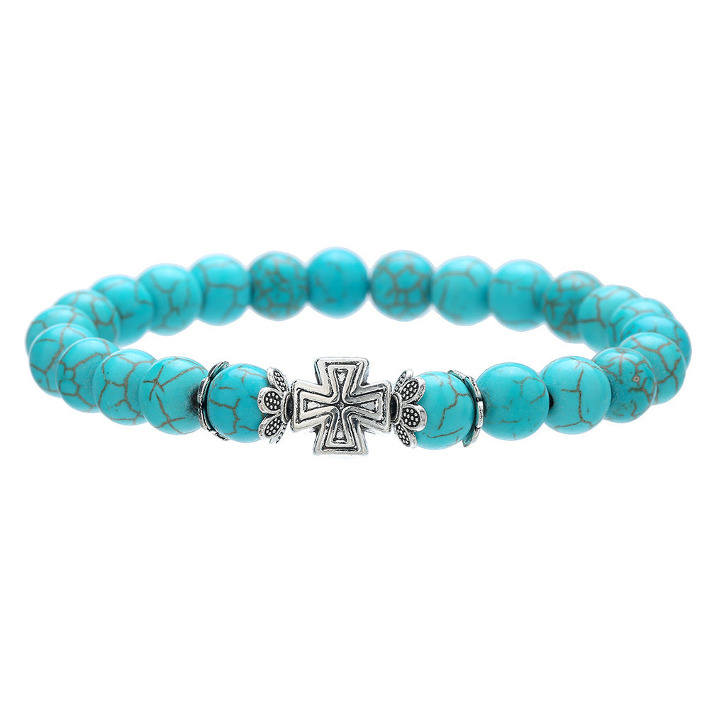 Wholesale 2pcs Turquoise Beaded Evil Eye Starfish Returnee Bracelet