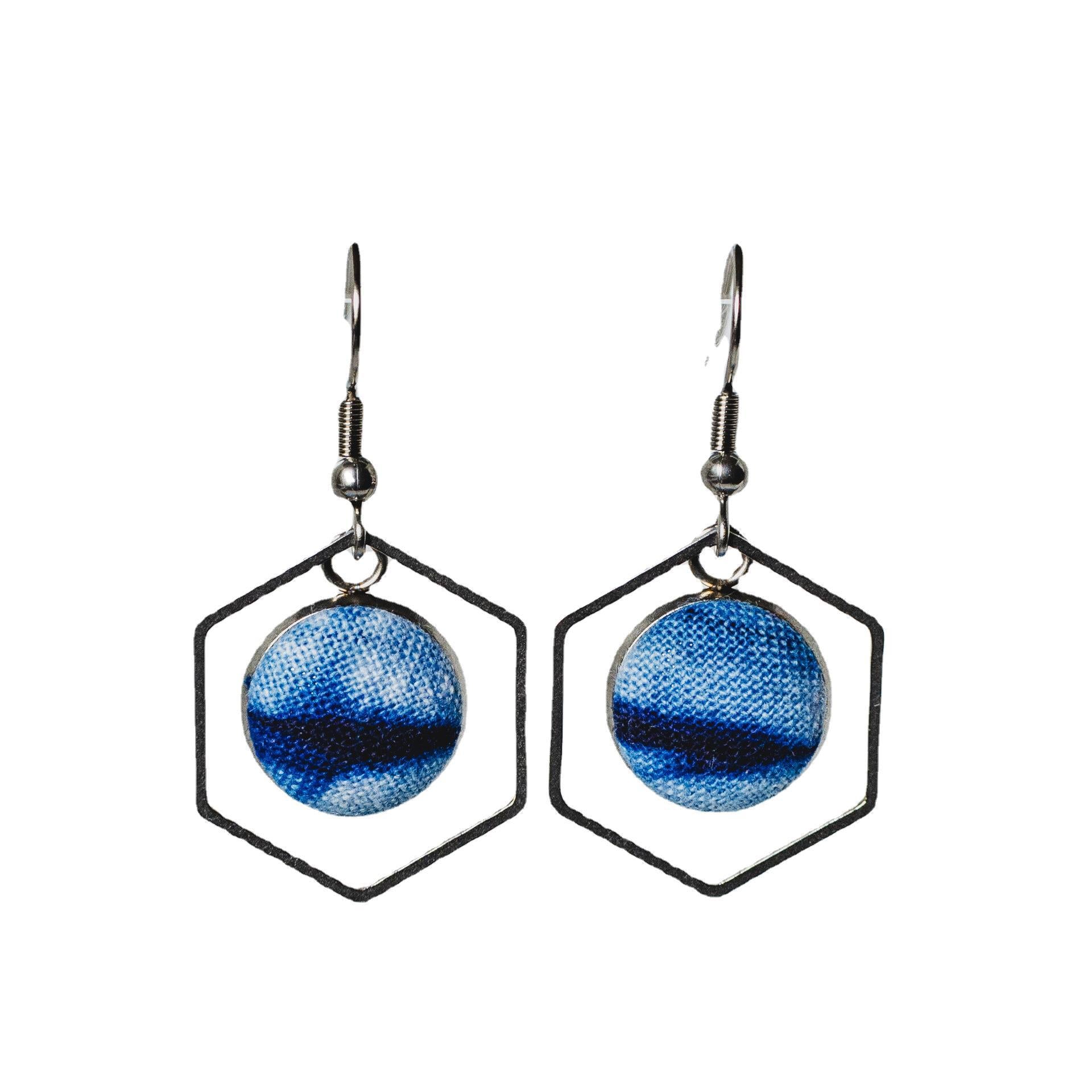 Wholesale tie-dye handmade stainless steel geometric earrings