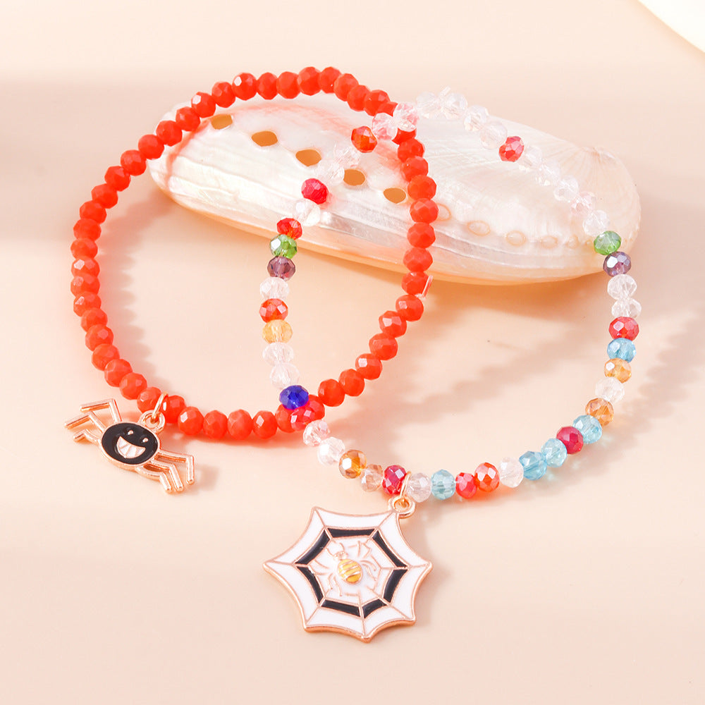 Wholesale Halloween beaded bracelet  spider web spider bracelet