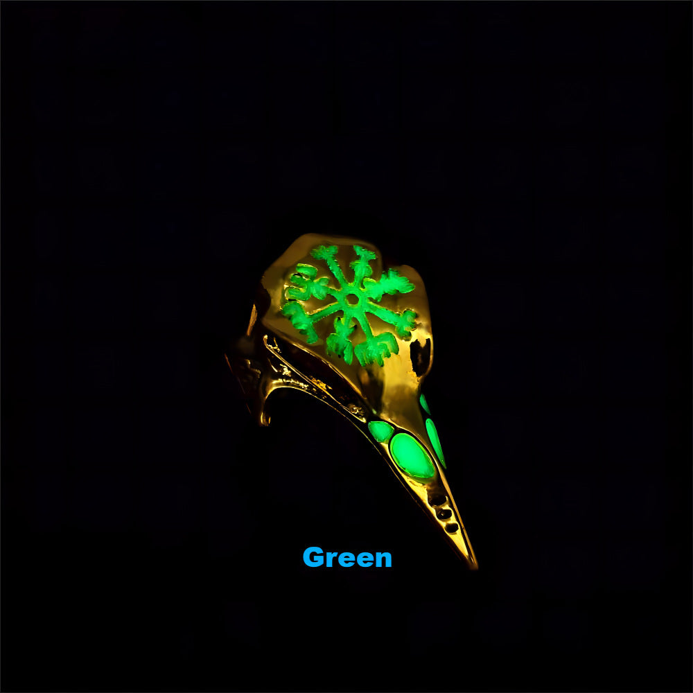 Wholesale  skull luminous ring Eagle mouth ring