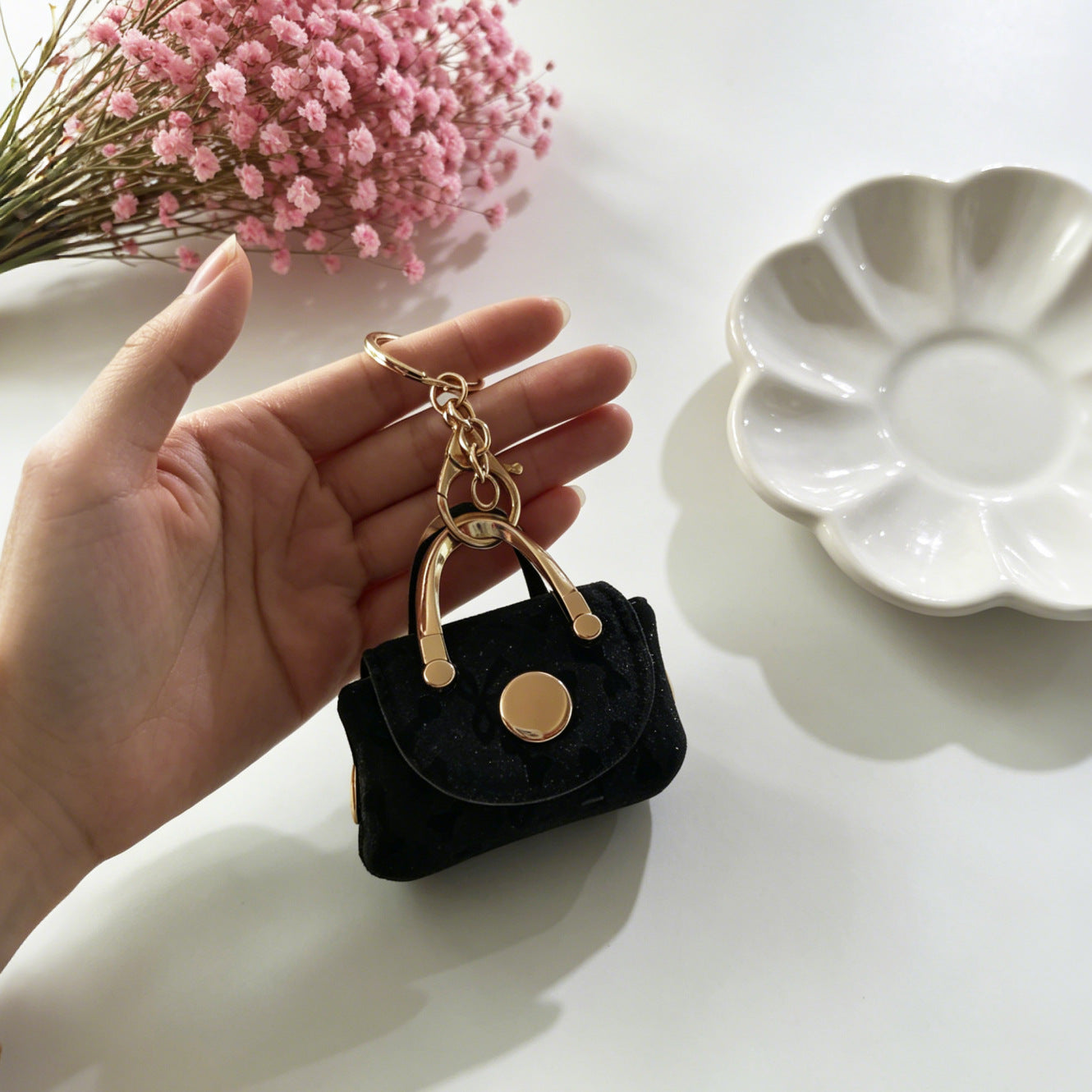Wholesale Shiny Bow Leather Bag Charm Mini Coin Purse Jewelry Accessory for Party