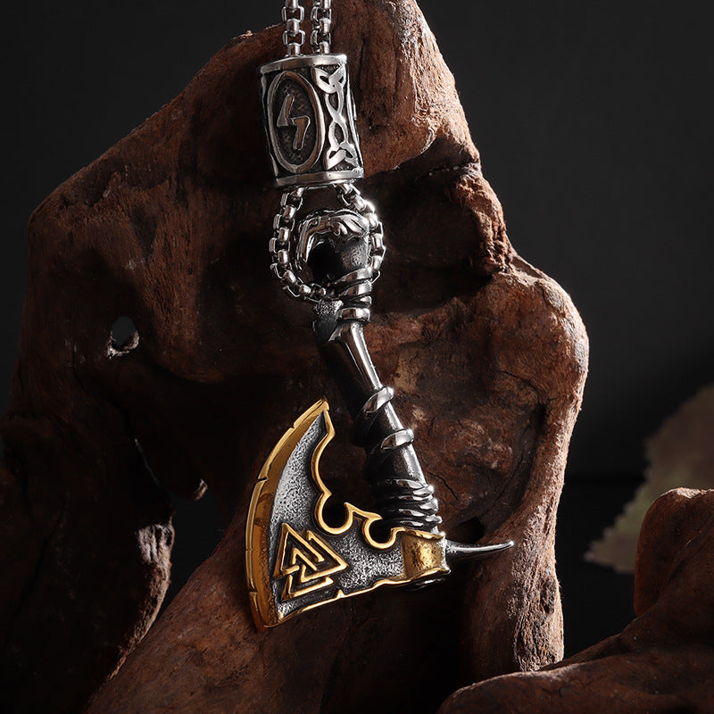 Wholesale  stainless steel axe pendant alloy necklace
