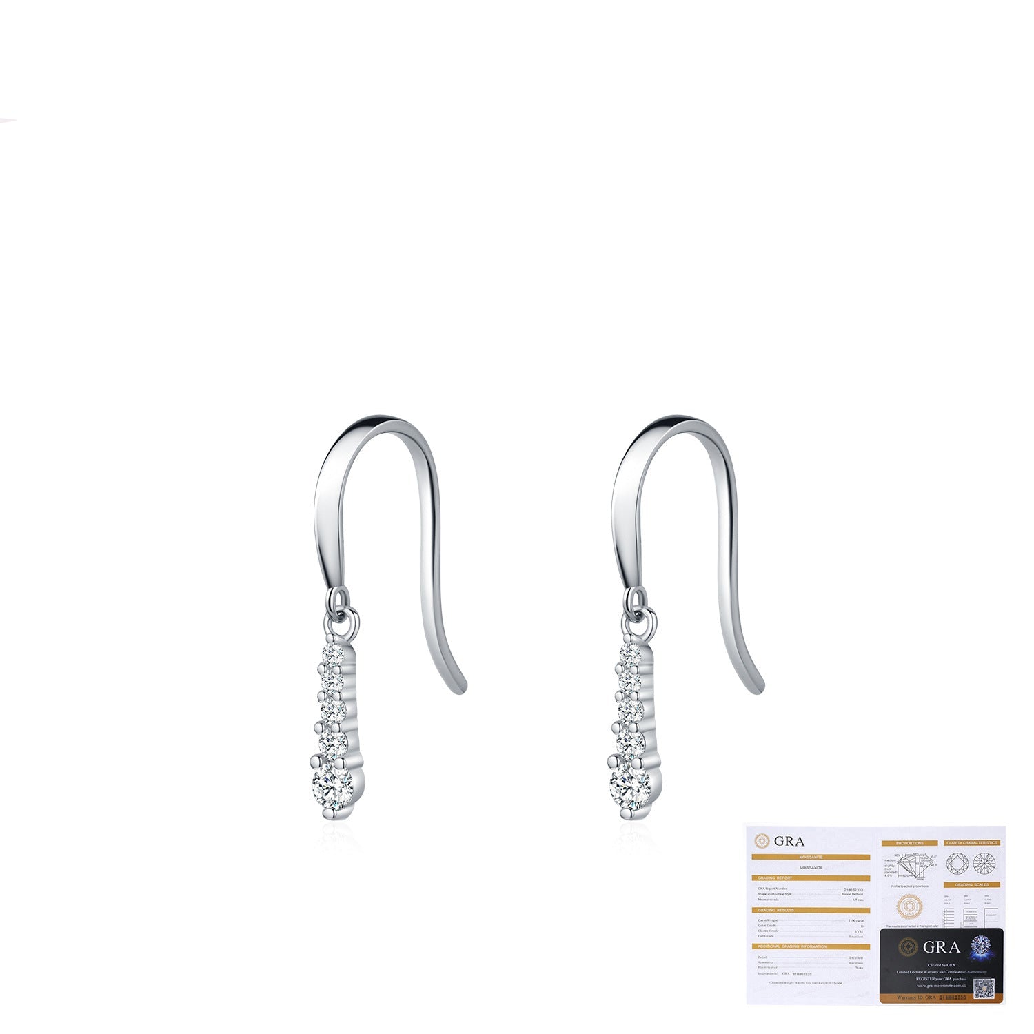 Wholesale Diamond s925 Silver Water Drop Rai Diamond Ear Hook Earrings