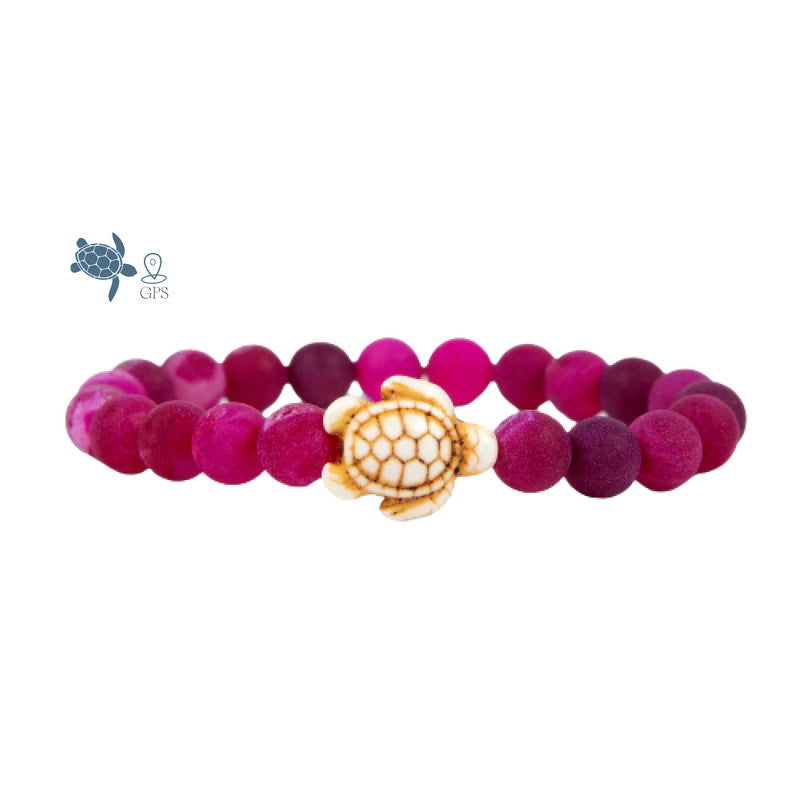 Wholesale 8mm Green Lava Rock White Turtle Bracelet