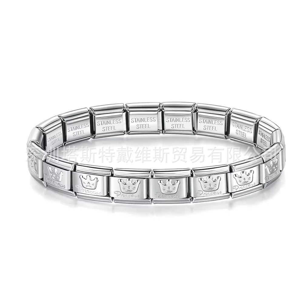 Wholesale  Italian Charm Bracelet 9mm DIY  single-section  Creative Stainless Steel Composable Bracelet