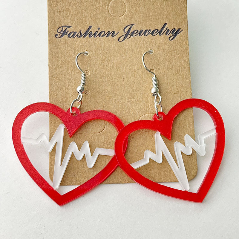 Wholesale  acrylic medical staff tablet stethoscope needle tube ECG earrings