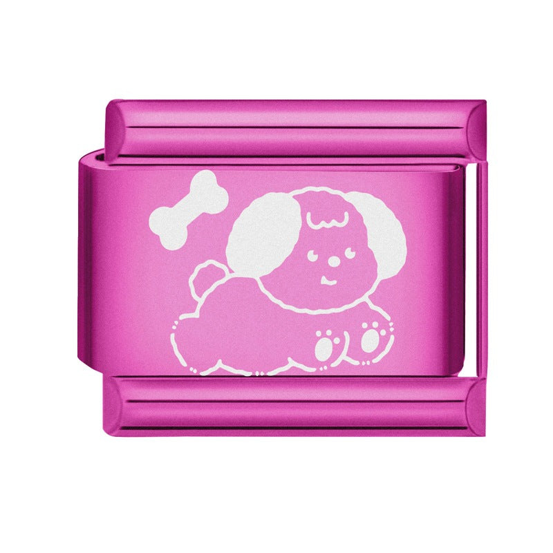 Wholesale 9mm Italian Charm Starter Bracelets DIY square Single Section Creative Stainless Steel Composable Bracelet