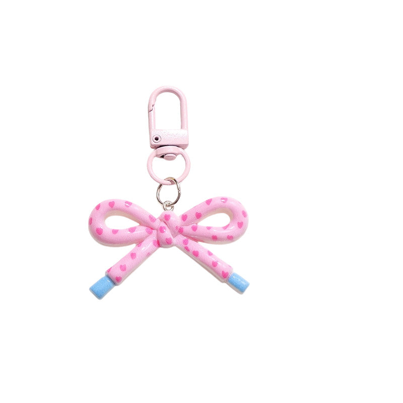 Wholesale Trendy Dopamine Bow Sweet Acrylic Keychain Bag Accessory Decorative Gift for Boutique Resale