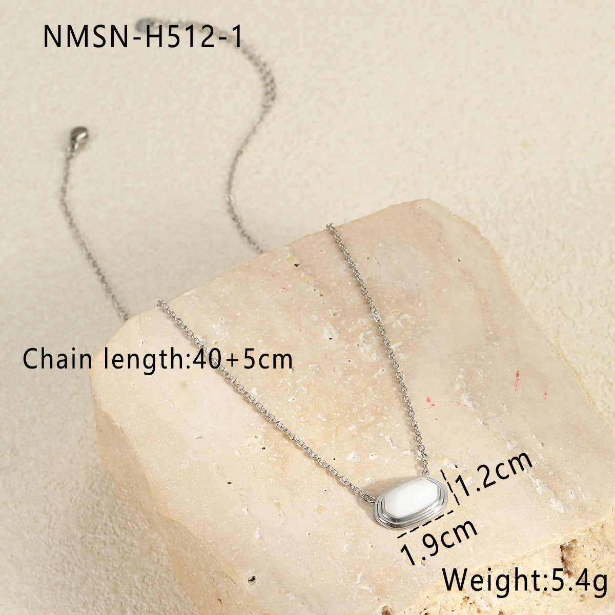 Wholesale  geometric black agate inlaid necklace pendant stainless steel 18K gold plated clavicle chain