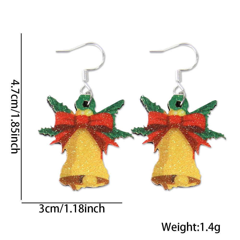 Wholesale Christmas Earrings Cartoon Christmas Tree Old Man Elk Earrings ACC-ES-ZhouHao002