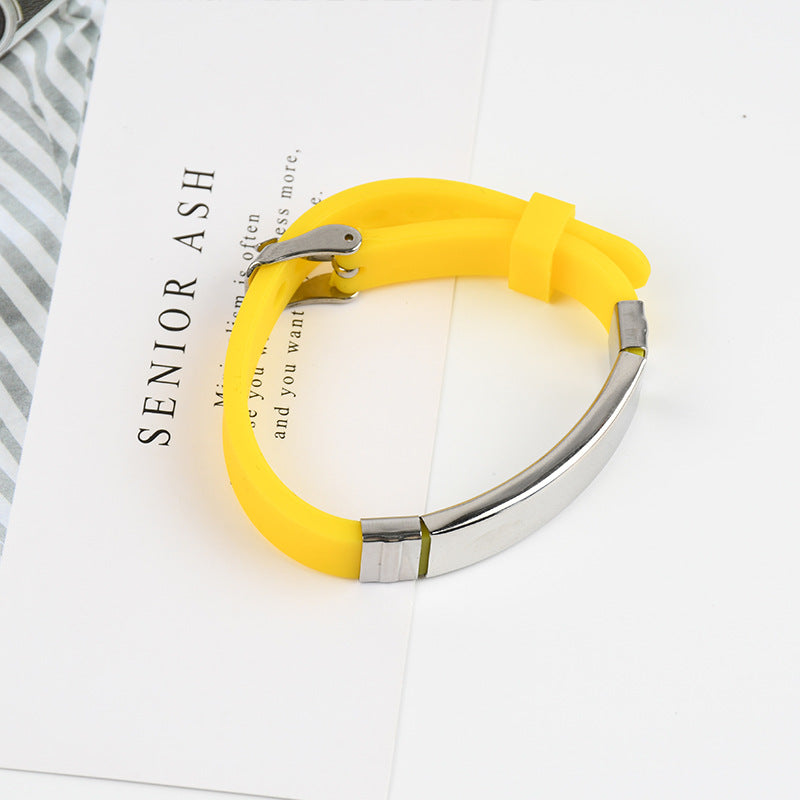 Wholesale Stainless Steel Silicone Bracelet