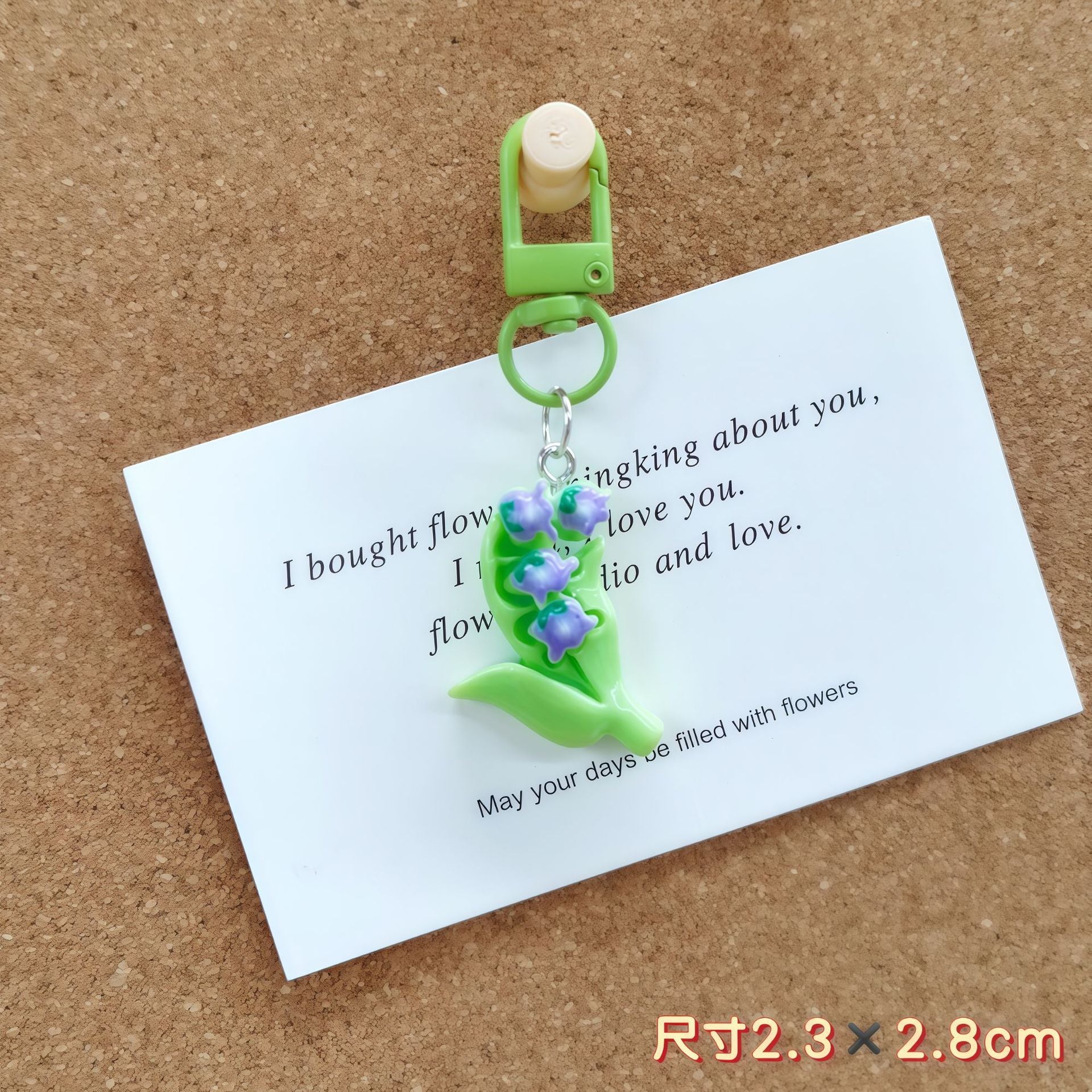 Wholesale Cartoon  Tulip Flower Keychain Bag Pendant Plastic Resin Gift for Couple
