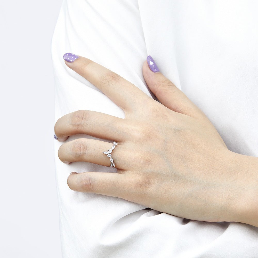 Wholesale 925 sterling silver crown zircon ring