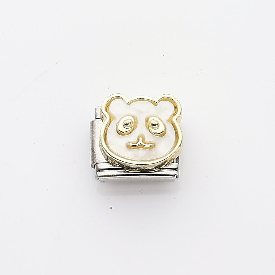 Wholesale 10pcs Italian Charm Bracelet 9mm DIY Splicing Pearl Heart Stainless Steel Composable Bracelet