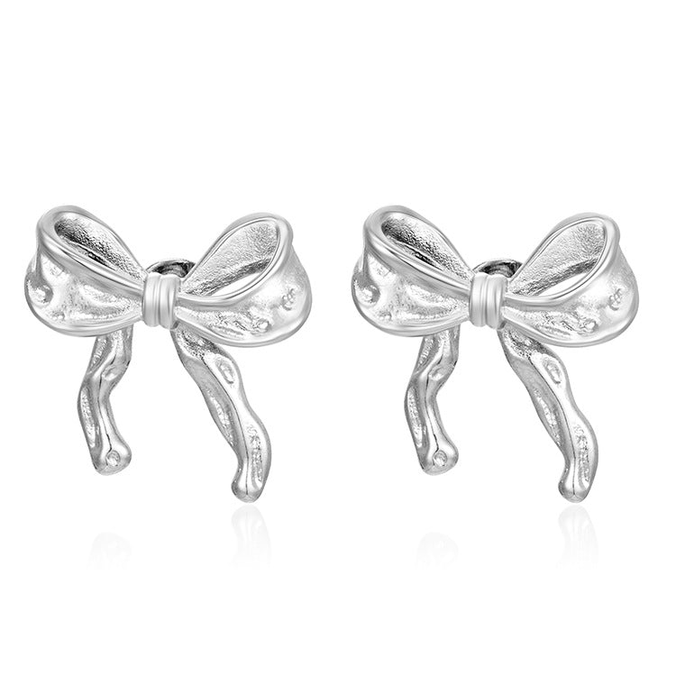 Wholesale Stainless steel bow earrings