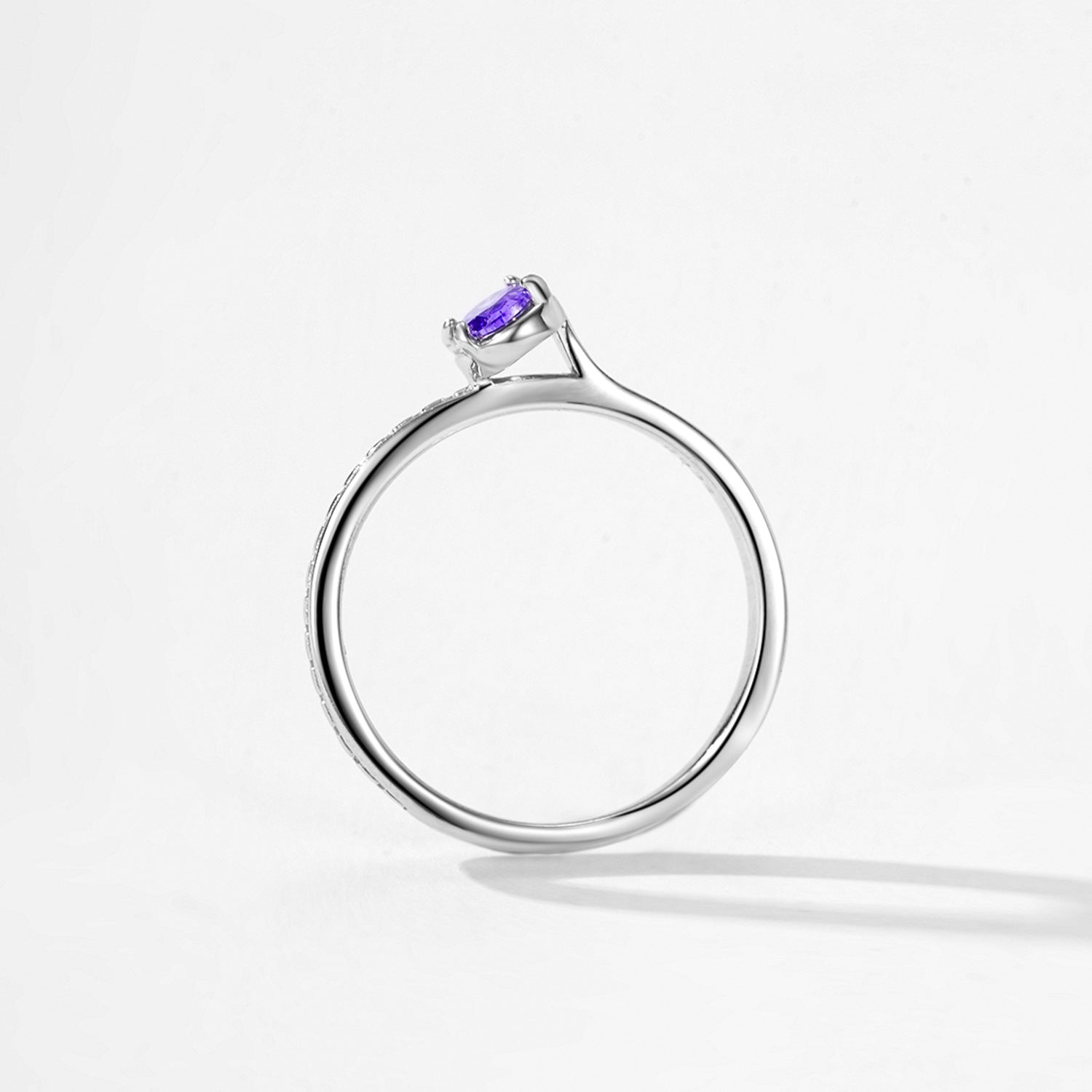 Wholesale S925 silver purple pigeon egg ring