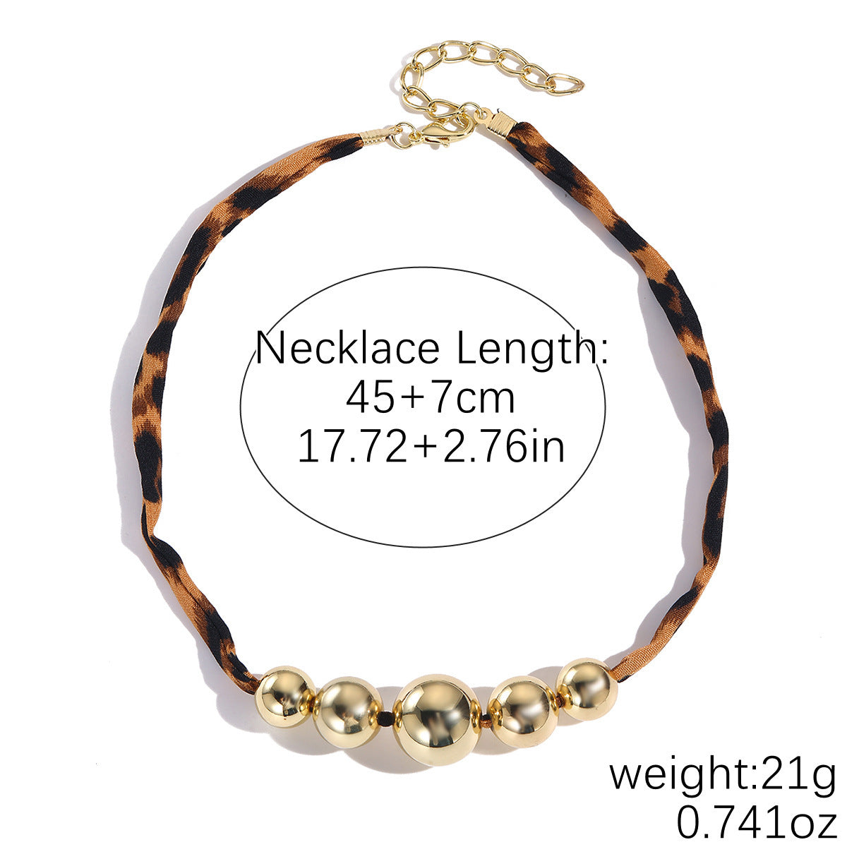 Wholesale Niche Design Leopard Print Necklace Alloy Pendant Retro High-End Silk f Leopard Print Necklace