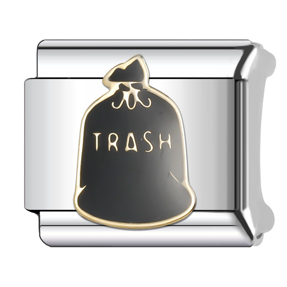 Wholesale Italian Charm Bracelet 9mm DIY Splicing Dark Style Series Stainless Steel Composable Bracelet