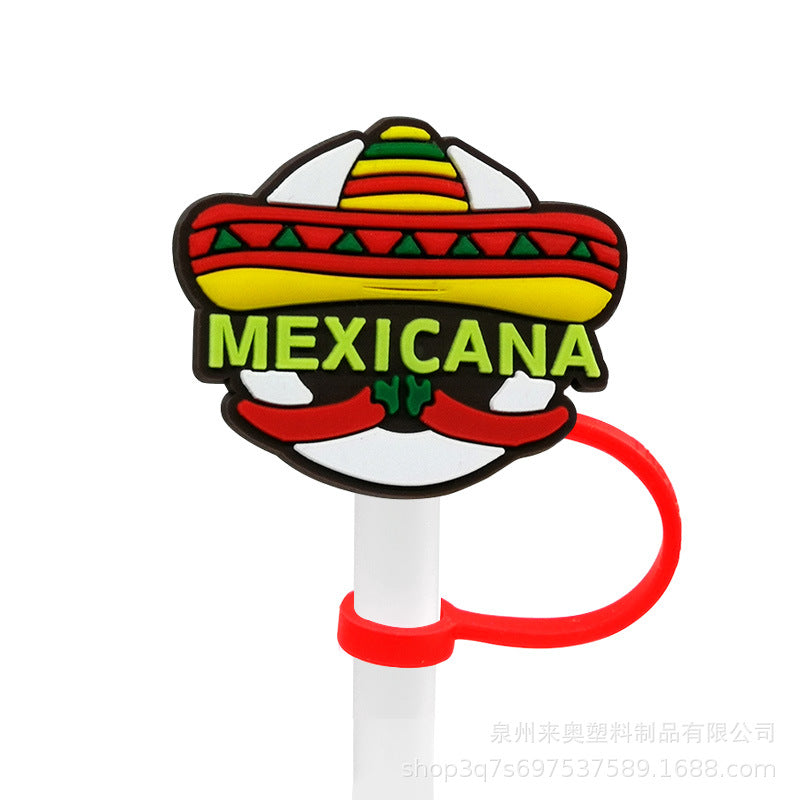 Wholesale 10PCS 7-8mm PVC Mexican Style Straw Tube Cap