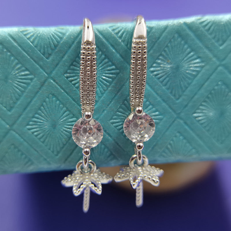 Wholesale Pearl Copper Plated White Gold Earrings