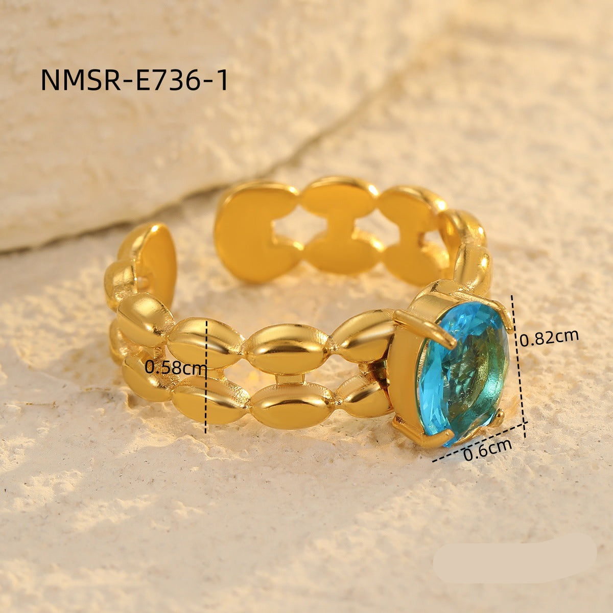 Wholesale  inlaid zircon stainless steel ring does not fade 18K gold plated rings