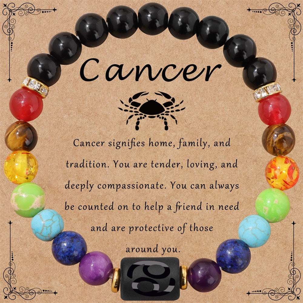 Wholesale 12 Zodiac Smooth Agate Stone Bracelet ACC-BT-YinYi003