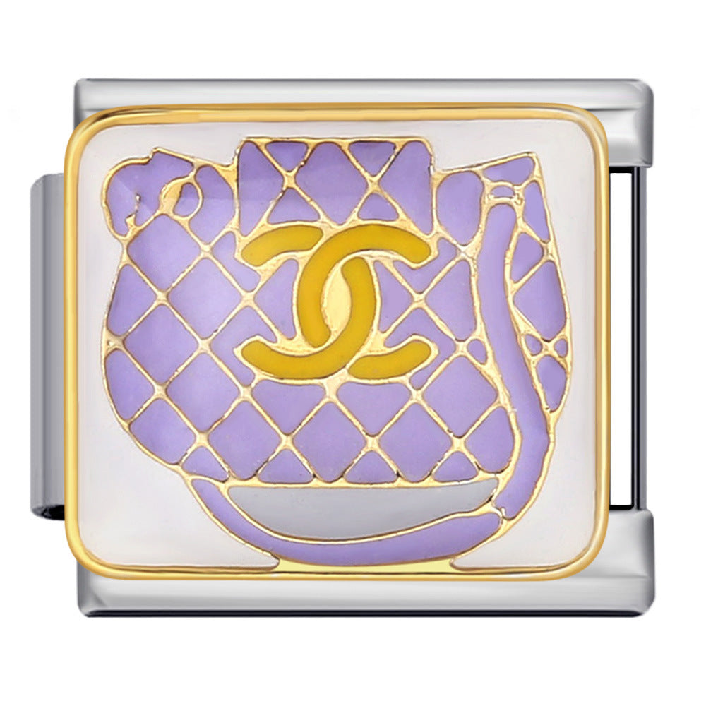 Wholesale Italian Charm Bracelet 9mm DIY Splicing Removable Exquisite Bag Stainless Steel Composable Bracelet