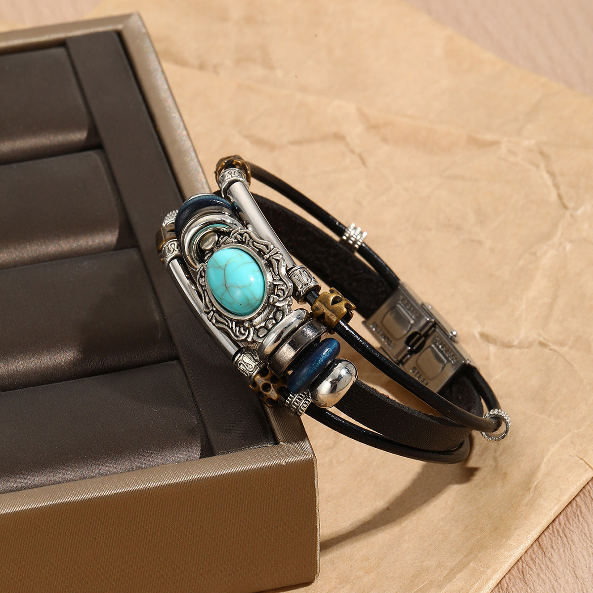 Wholesale Bohemian Ethnic Style Turquoise Beaded Bracelet ACC-BT-ManYi004