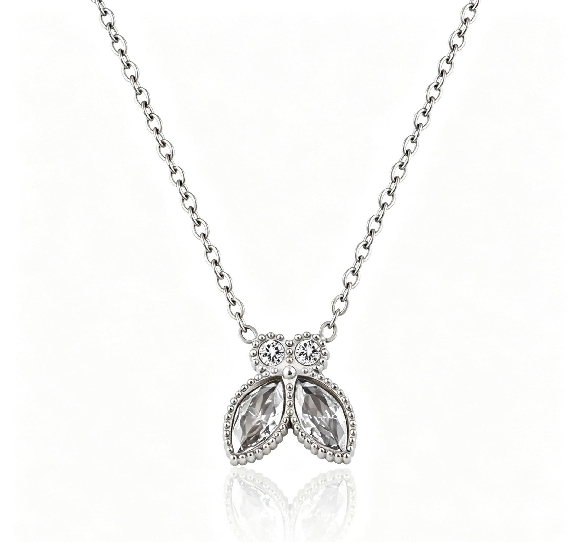 Wholesale Butterfly Cubic Zirconia Earring Set - 18K Gold Plated Stainless Steel,  Women' s Fashion Jewelry Accessory