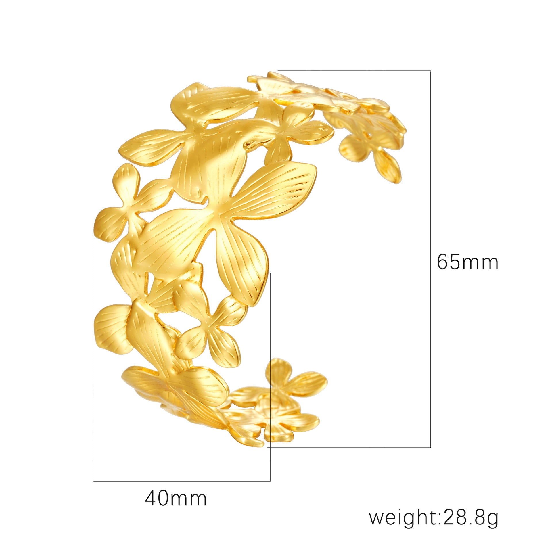 Wholesale Stainless Steel Open C Shape Bangle 18K Gold Plated Fashion Jewelry for Gift Boutique Resale