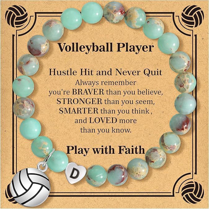 Wholesale  8mm  Elastic Handstring Volleyball Pendant Bracelet