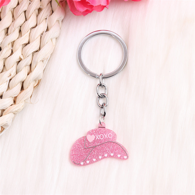 Wholesale Valentine's Day Dwarf Horseshoe Sweater Hat Acrylic Keychain