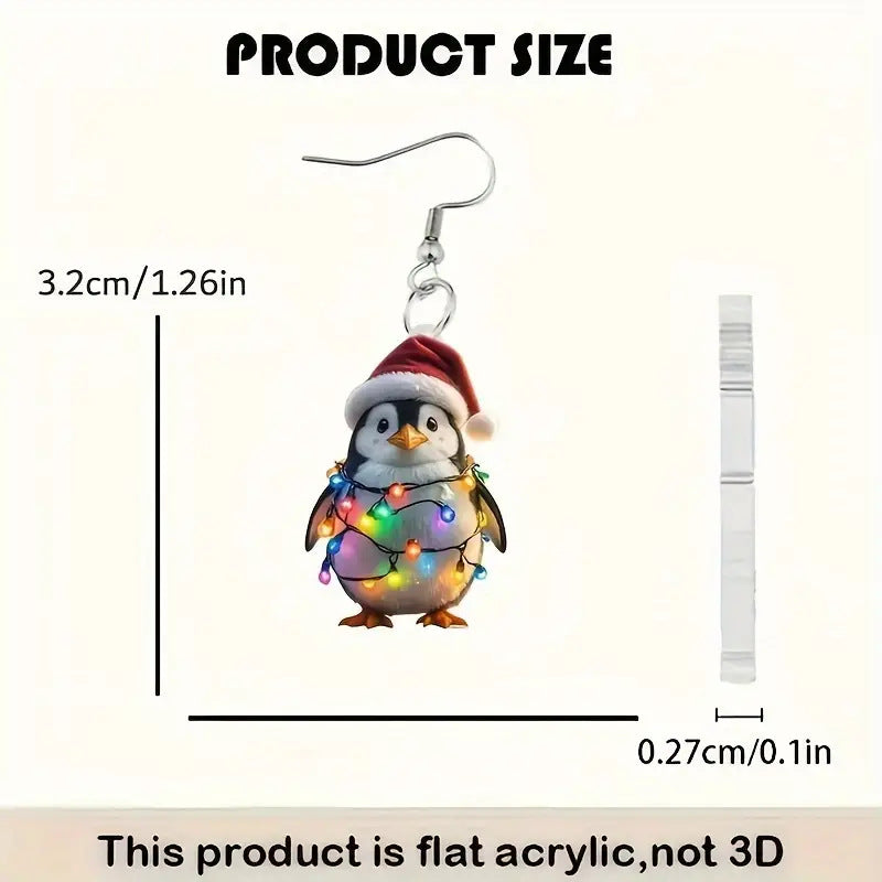 Wholesale Cute Penguin Acrylic Earrings ACC-ES-Xiyin003