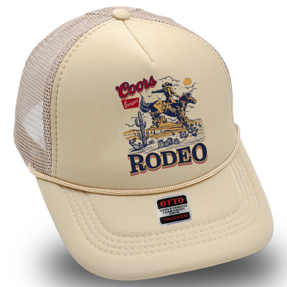 Wholesale Trucker Hat Denim Print Sponge Mesh Cap Baseball Cap ACC-HT-HaiPu015