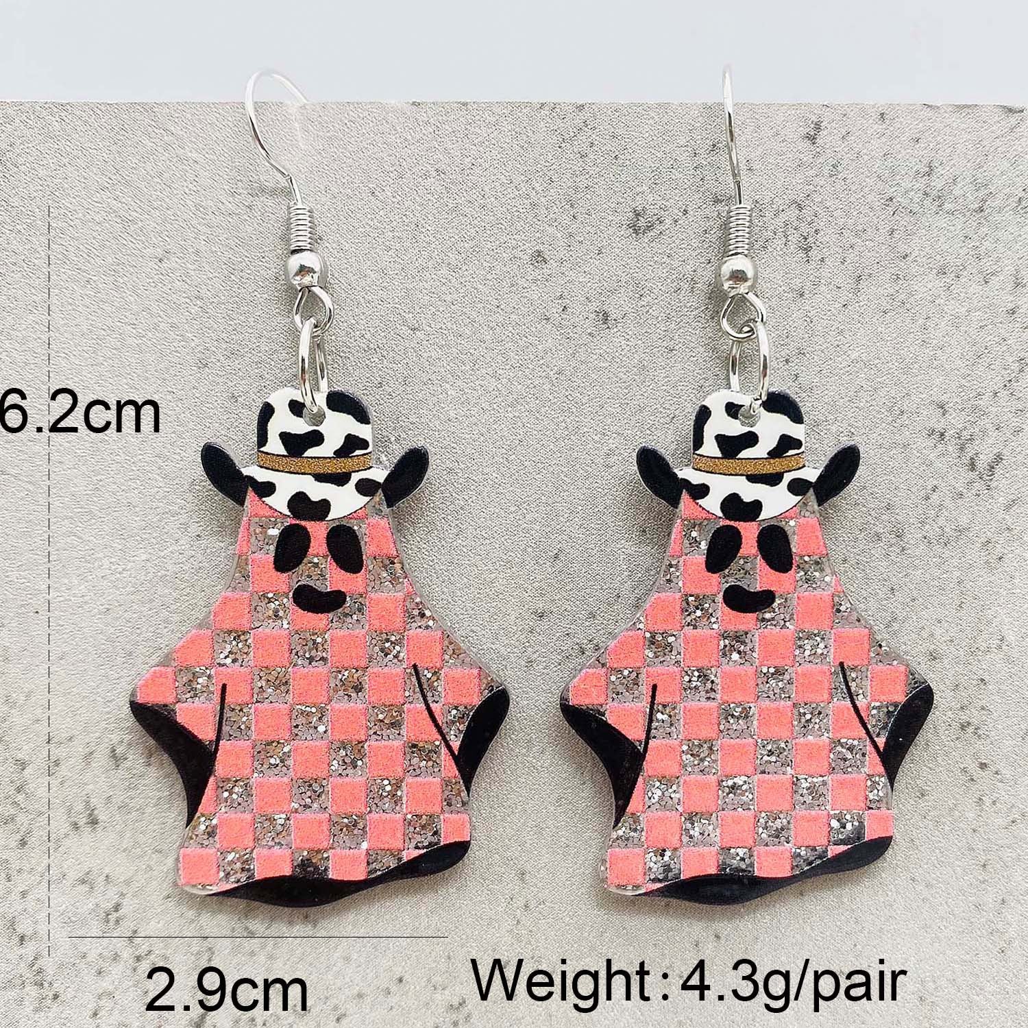 Wholesale Halloween Western Style Cowboy Ghost Acrylic Earrings ACC-ES-ChenY021