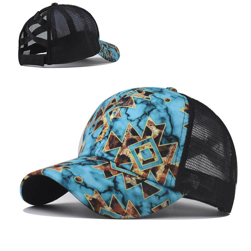 Wholesale Aztec Western Style Cross Ponytail Baseball Cap Hat ACC-HT-ErXu009