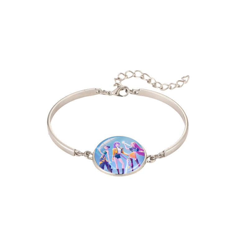 Wholesale Demon Hunters Time Gem Silver Bracelet kpop